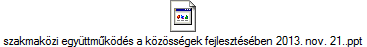 szakmaközi együttműködés a közösségek fejlesztésében 2013. nov. 21..ppt